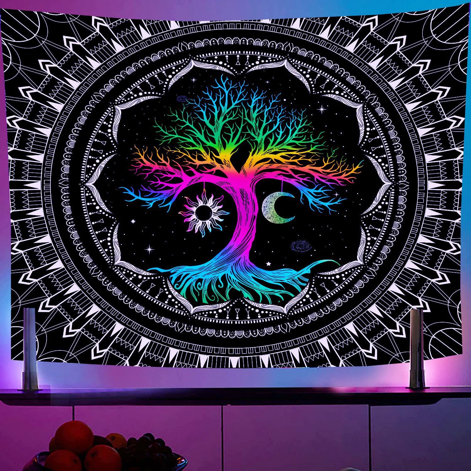 Wholesale Polyester Wall Violet Decoration Fabric Hanging Cloth Tapestry Room Backdrop Fabric